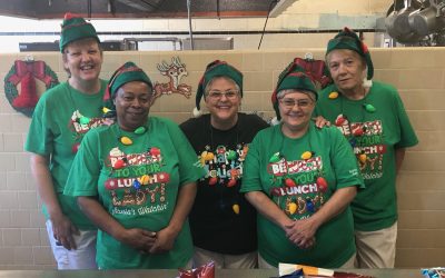 La Crosse Elementary Food Service Staff dressing Festive for the Holidays!
