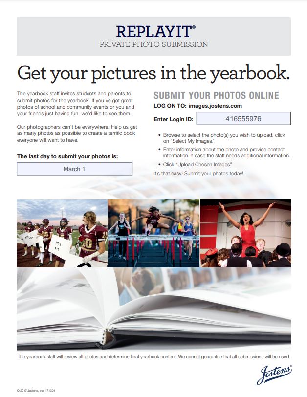 Send your pictures to the yearbook