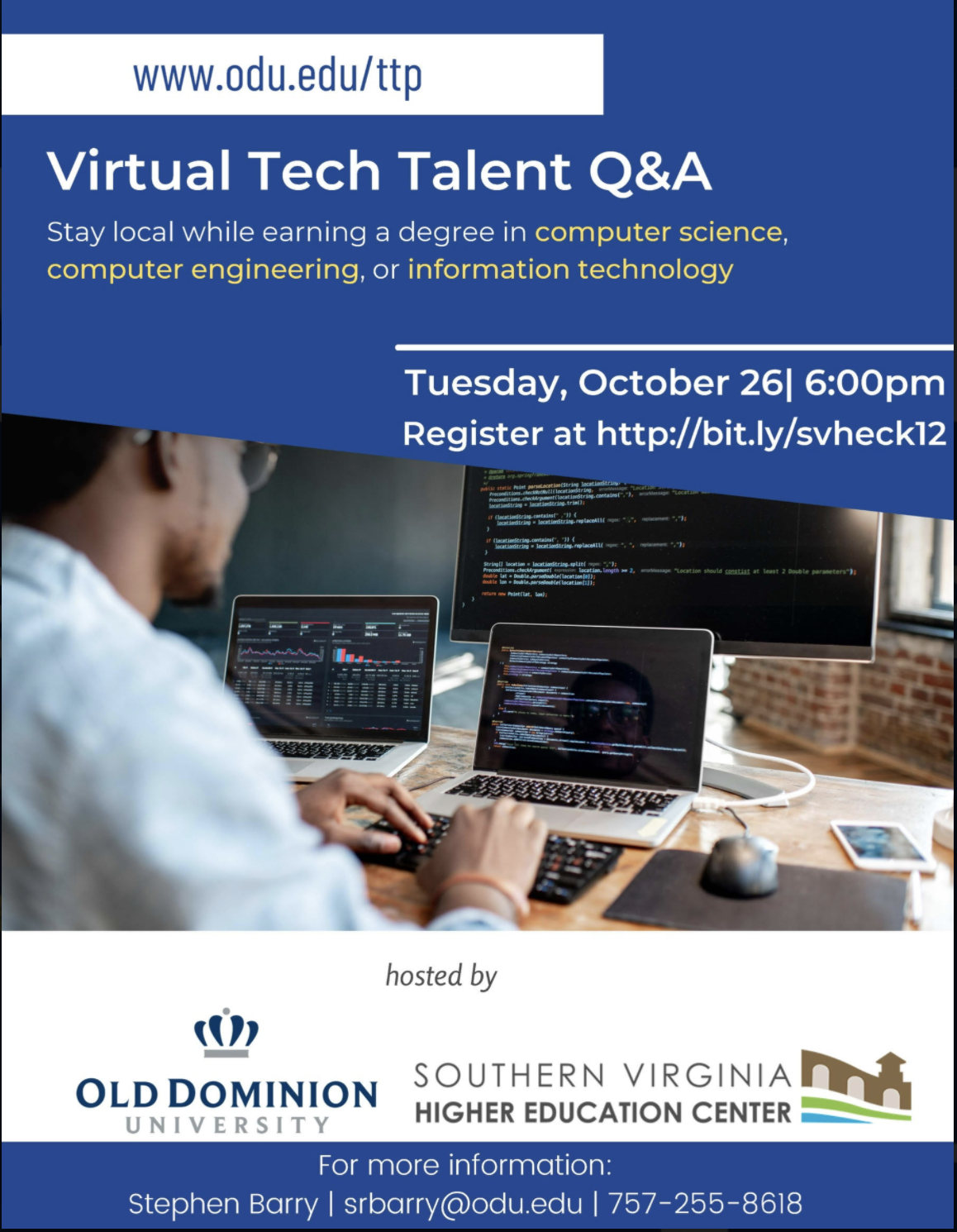 Old Dominion University (ODU) and the Southern Virginia Higher Education Center (SVHEC) are teaming up to help individuals across the region access tech careers.