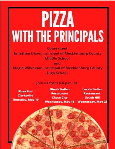 Pizza with MCMS & MCHS Principals